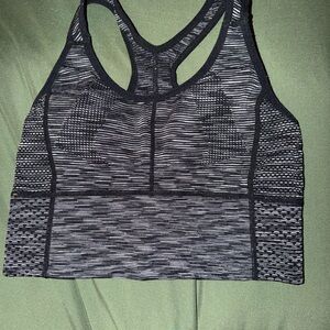 Polo Ralph Lauren Striped Black and Gray Sports Bra
